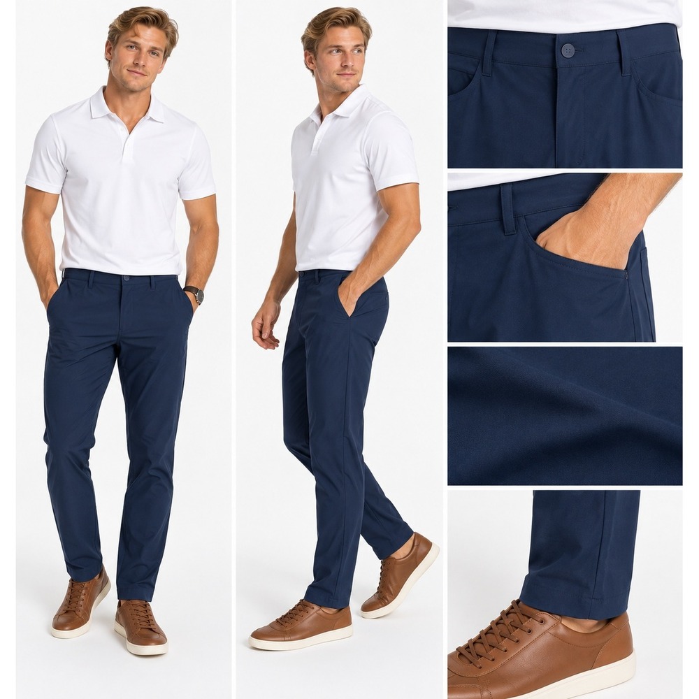 All in Motion 32x32 Navy Golf Pants Tapered Stretch Performance Commuter